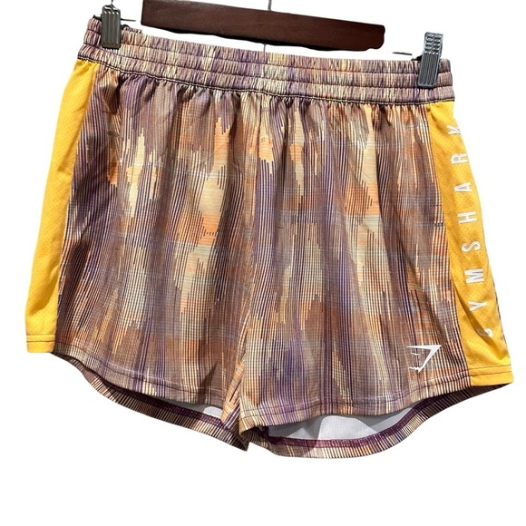 Gymshark Sport Loose Drawstring Women's Shorts Orange Purple Print Size XS - Picture 2 of 9